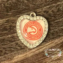Load image into Gallery viewer, Custom Basketball Crystal Heart Charm - 1 Count Charms
