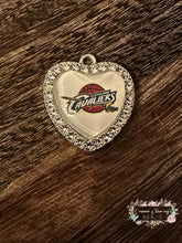 Load image into Gallery viewer, Custom Basketball Crystal Heart Charm - 1 Count Charms
