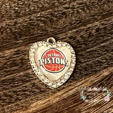 Load image into Gallery viewer, Custom Basketball Crystal Heart Charm - 1 Count Charms

