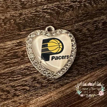 Load image into Gallery viewer, Custom Basketball Crystal Heart Charm - 1 Count Charms

