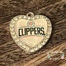 Load image into Gallery viewer, Custom Basketball Crystal Heart Charm - 1 Count Charms
