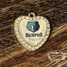 Load image into Gallery viewer, Custom Basketball Crystal Heart Charm - 1 Count Charms
