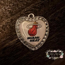 Load image into Gallery viewer, Custom Basketball Crystal Heart Charm - 1 Count Charms
