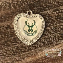 Load image into Gallery viewer, Custom Basketball Crystal Heart Charm - 1 Count Charms
