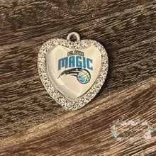 Load image into Gallery viewer, Custom Basketball Crystal Heart Charm - 1 Count Charms

