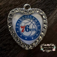 Load image into Gallery viewer, Custom Basketball Crystal Heart Charm - 1 Count Charms

