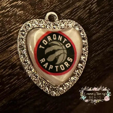 Load image into Gallery viewer, Custom Basketball Crystal Heart Charm - 1 Count Charms
