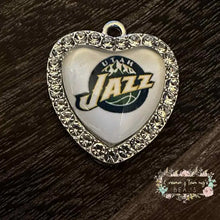 Load image into Gallery viewer, Custom Basketball Crystal Heart Charm - 1 Count Charms
