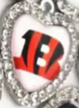 Load image into Gallery viewer, Custom Football Crystal Heart Charm - 1 Count 11-Bengal Charms
