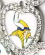 Load image into Gallery viewer, Custom Football Crystal Heart Charm - 1 Count 12-Viking Charms
