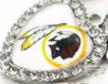 Load image into Gallery viewer, Custom Football Crystal Heart Charm - 1 Count 17-Redskin Charms
