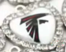 Load image into Gallery viewer, Custom Football Crystal Heart Charm - 1 Count 18-Falcon Charms
