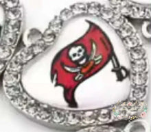 Load image into Gallery viewer, Custom Football Crystal Heart Charm - 1 Count 21-Buccaneer Charms
