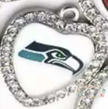 Load image into Gallery viewer, Custom Football Crystal Heart Charm - 1 Count 23-Seahawks Charms
