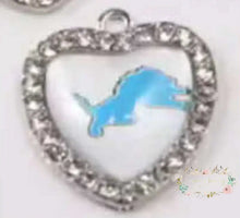 Load image into Gallery viewer, Custom Football Crystal Heart Charm - 1 Count 26-Lion Charms
