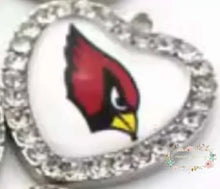 Load image into Gallery viewer, Custom Football Crystal Heart Charm - 1 Count 27-Cardinals Charms
