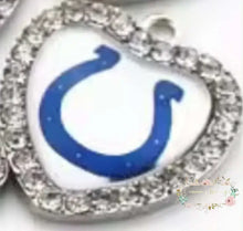 Load image into Gallery viewer, Custom Football Crystal Heart Charm - 1 Count Charms
