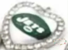 Load image into Gallery viewer, Custom Football Crystal Heart Charm - 1 Count Charms
