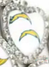 Load image into Gallery viewer, Custom Football Crystal Heart Charm - 1 Count Charms
