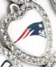 Load image into Gallery viewer, Custom Football Crystal Heart Charm - 1 Count 4-Patriot Charms
