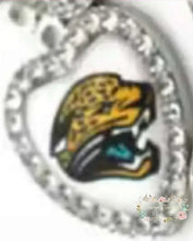 Load image into Gallery viewer, Custom Football Crystal Heart Charm - 1 Count 6-Jaguar Charms
