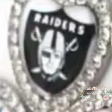 Load image into Gallery viewer, Custom Football Crystal Heart Charm - 1 Count 9-Raider Charms
