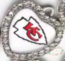 Load image into Gallery viewer, Custom Football Crystal Heart Charm - 1 Count Charms
