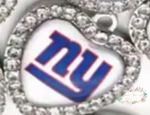 Load image into Gallery viewer, Custom Football Crystal Heart Charm - 1 Count Charms
