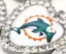 Load image into Gallery viewer, Custom Football Crystal Heart Charm - 1 Count Charms
