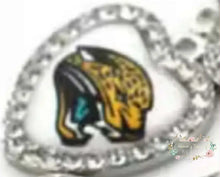 Load image into Gallery viewer, Custom Football Crystal Heart Charm - 1 Count Charms
