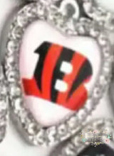Load image into Gallery viewer, Custom Football Crystal Heart Charm - 1 Count Charms
