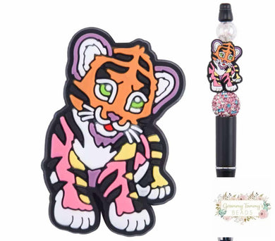 Cute Frank Tiger Silicone Focal Bead