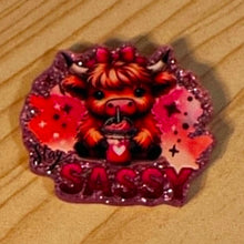 Load image into Gallery viewer, Sassy Cow - Pink Glittery Flatback
