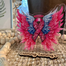 Load image into Gallery viewer, Cancer Pink Angel Wings - Acrylic Pen/Pencil Holder
