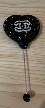 Load image into Gallery viewer, Beadable Rhinestone CiCi Mirror - Black &amp; Silver
