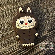 Load image into Gallery viewer, Black Labubu Standing Silicone Focal Bead Silicone Focal Bead
