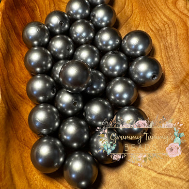 Dark Grey Pearl 20Mm Acrylic Beads 5 Count