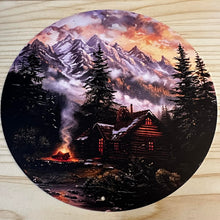 Load image into Gallery viewer, Round Creative Tin Sign - 7.87 inches - Cabin in the Woods

