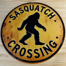 Load image into Gallery viewer, Round Creative Tin Sign - 7.87 inches - Sasquatch Crossing
