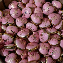 Load image into Gallery viewer, CiCi Heart Acrylic Beads - Pink &amp; Gold - 5 Count
