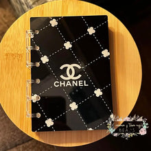 Load image into Gallery viewer, Designer Inspired Acrylic Loose-leaf Cover Notebook Plastic Binder - CiCi B&amp;W Designer Notebook
