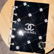 Load image into Gallery viewer, Designer Inspired Acrylic Loose-leaf Cover Notebook Plastic Binder - CiCi B&amp;W Designer Notebook
