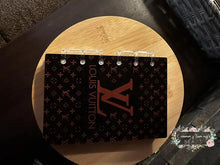 Load image into Gallery viewer, Designer inspired Acrylic Loose-leaf Cover Notebook Plastic Binder - LoVE Brown
