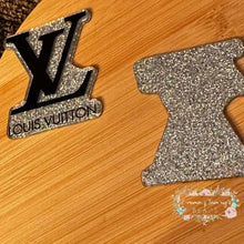 Load image into Gallery viewer, Designer Inspired Love Silver Glitter Flatback Glitter Flatback
