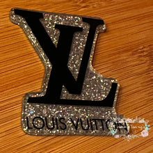 Load image into Gallery viewer, Designer Inspired Love Silver Glitter Flatback Glitter Flatback
