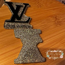 Load image into Gallery viewer, Designer Inspired Love Silver Glitter Flatback Glitter Flatback
