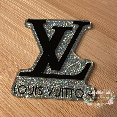 Designer Inspired Love Silver Glitter Flatback Glitter Flatback