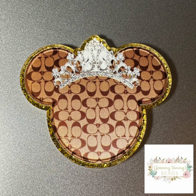 Designer Princess Mouse Glitter Flatback Glitter Flatback