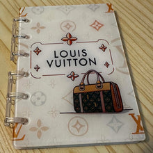 Load image into Gallery viewer, Designer inspired Acrylic Loose-leaf Cover Notebook Plastic Binder - Love Tan with Purse
