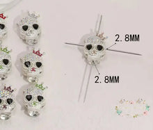 Load image into Gallery viewer, Diamond Skulls Various Colors Available Fancy Rhinestone Bead

